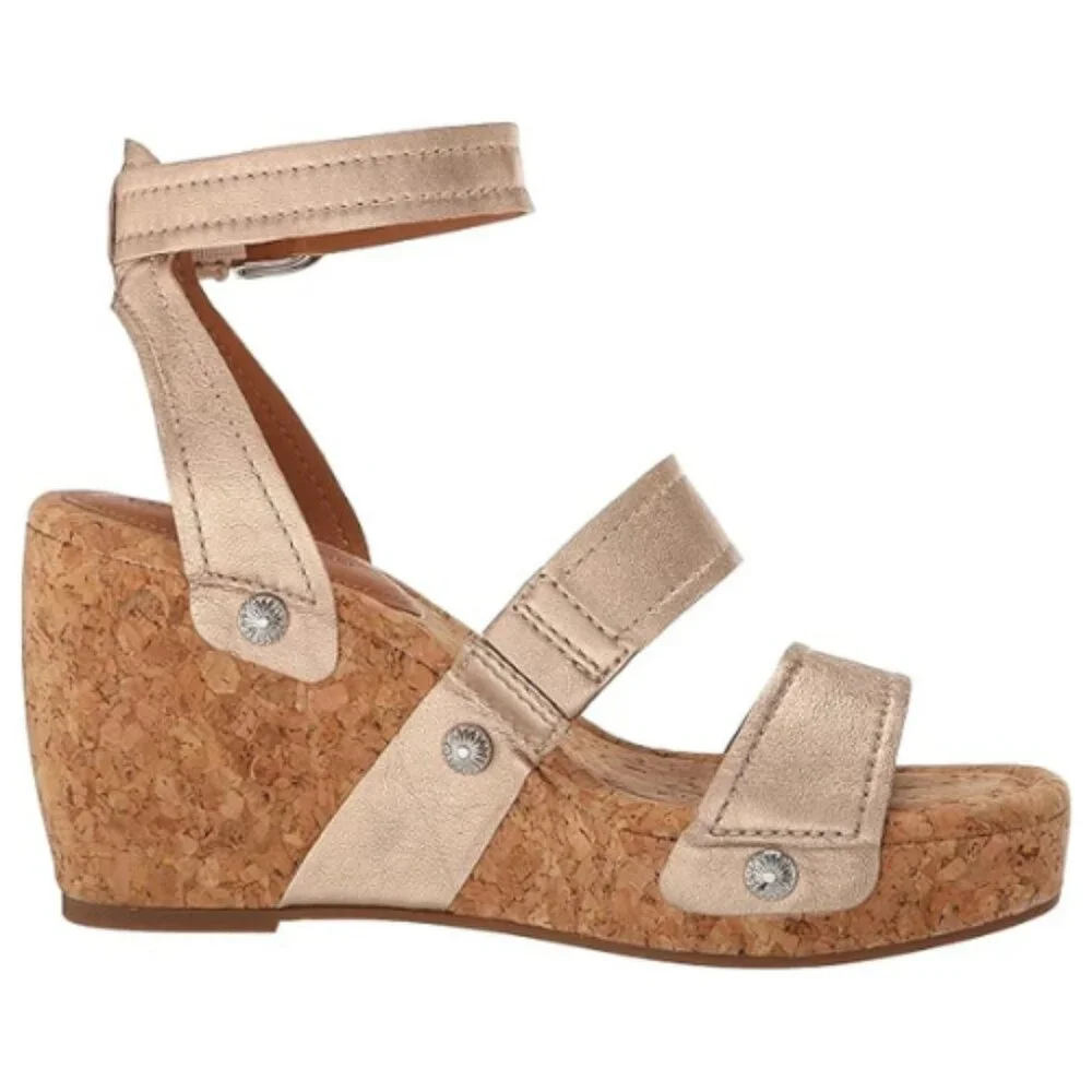 Lucky Brand Women's VALINTINA Wedge Platform Sandal, Stardust, 12M